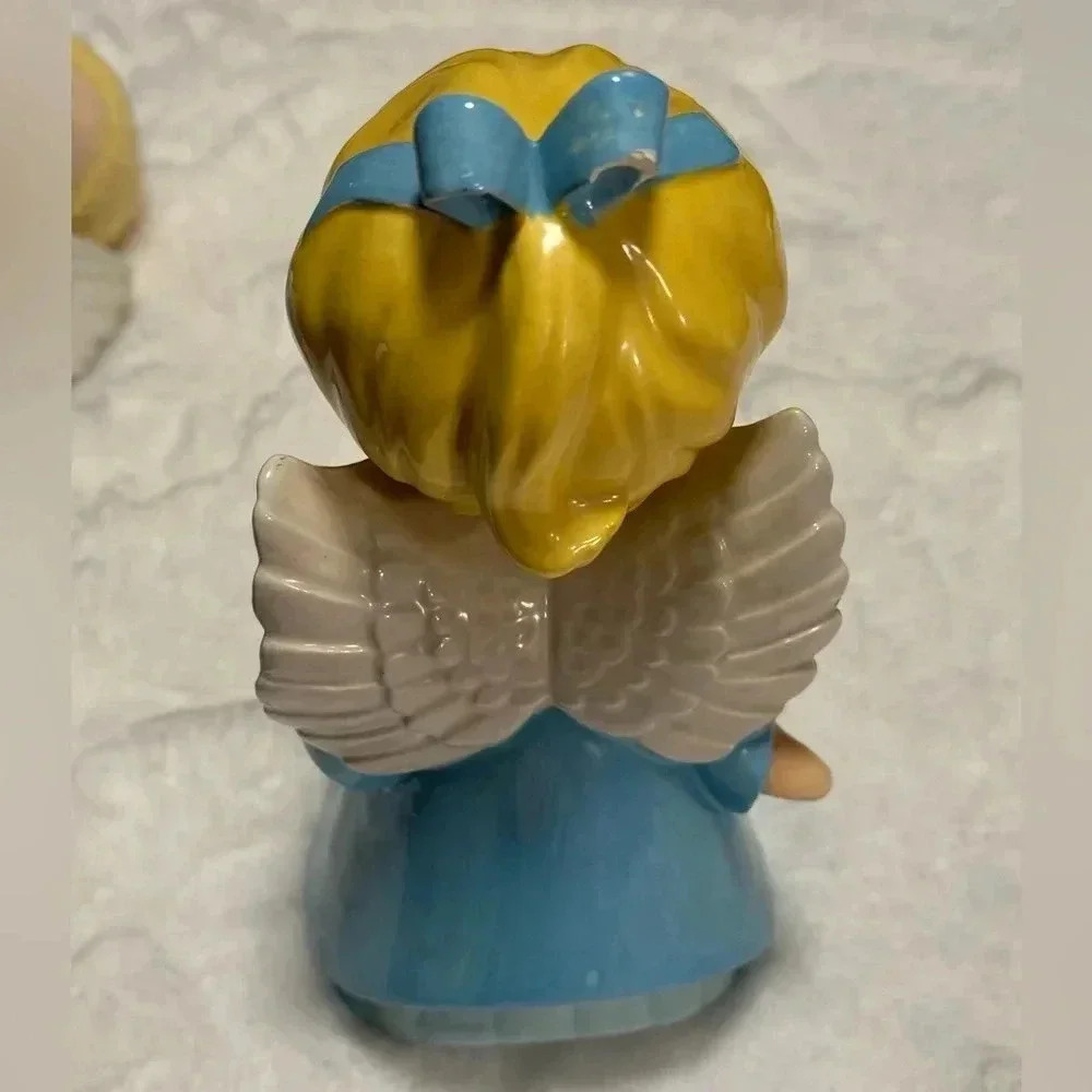 Vintage Kissing Christmas Angels Boy & Girl Set 1979 Handpainted Kitsch Unique - Picture 13 of 16
